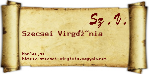 Szecsei Virgínia névjegykártya